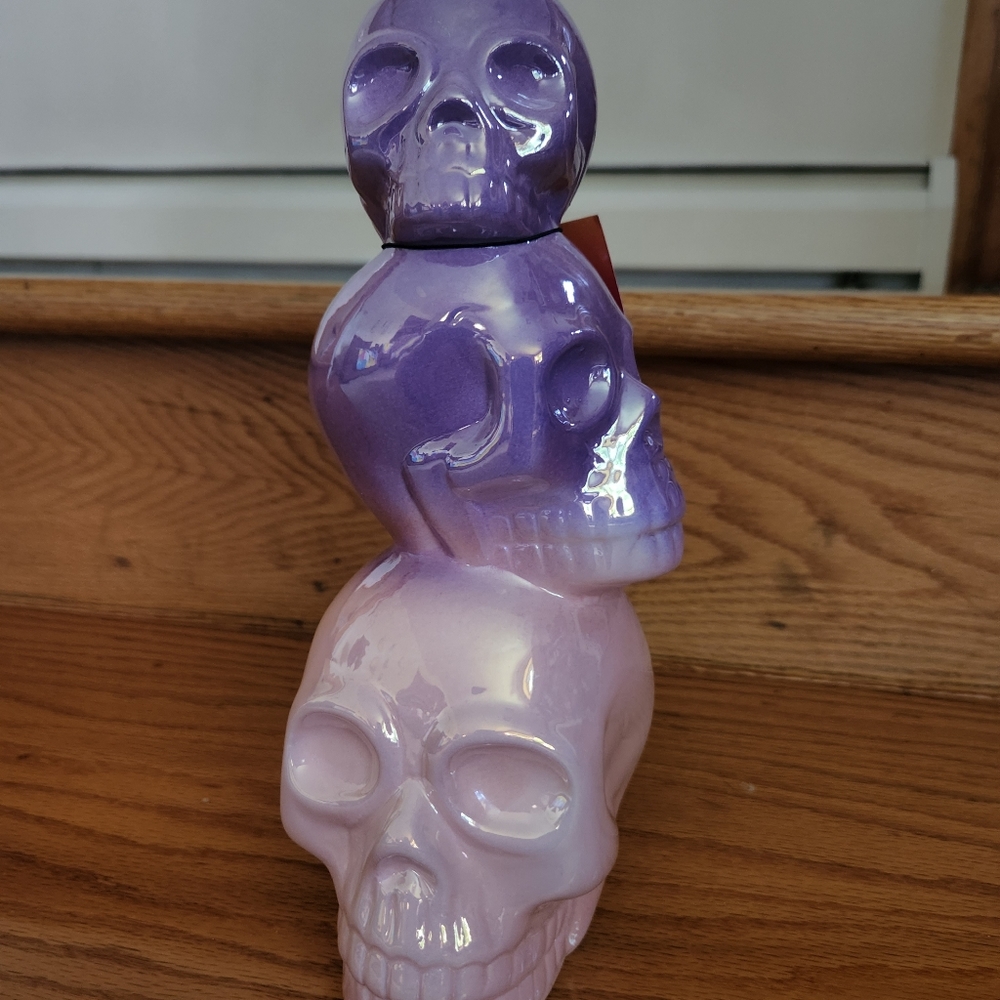 Skull candle holder ombre 3 tier